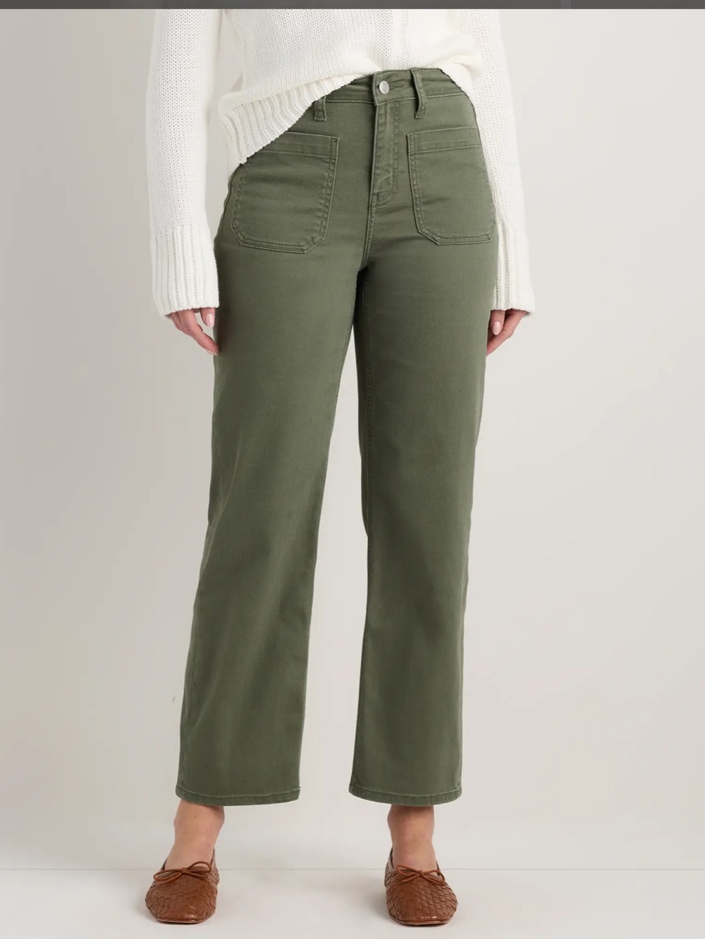 Quince Bella Stretch Patch Pocket Wide Leg Jeans 29 - Picture 5 of 11